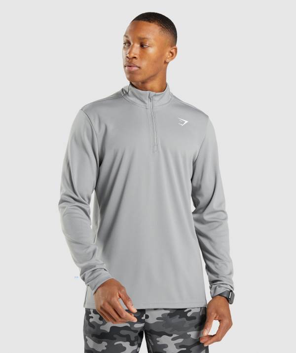 Panske Pulovre Gymshark Arrival 1/4 Zip Siva | JD6250918